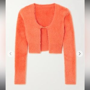 JACQUEMUS Neve cropped brushed stretch-knit cardigan
